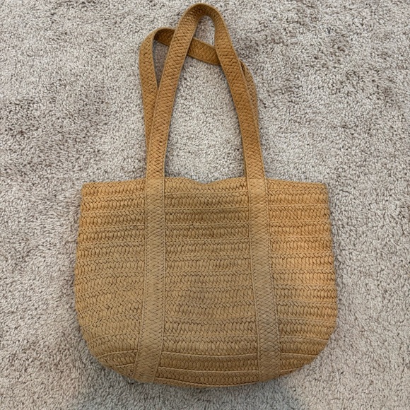 Draper James Everyday Straw Tote Shoulder Bag Natural Tan - Picture 1 of 6